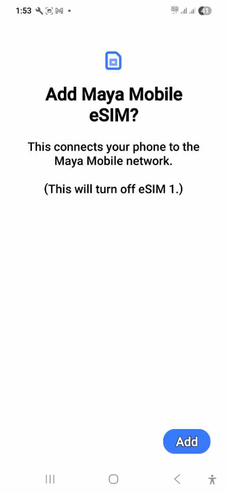 Installing an eSIM from the start Installing an eSIM from the start